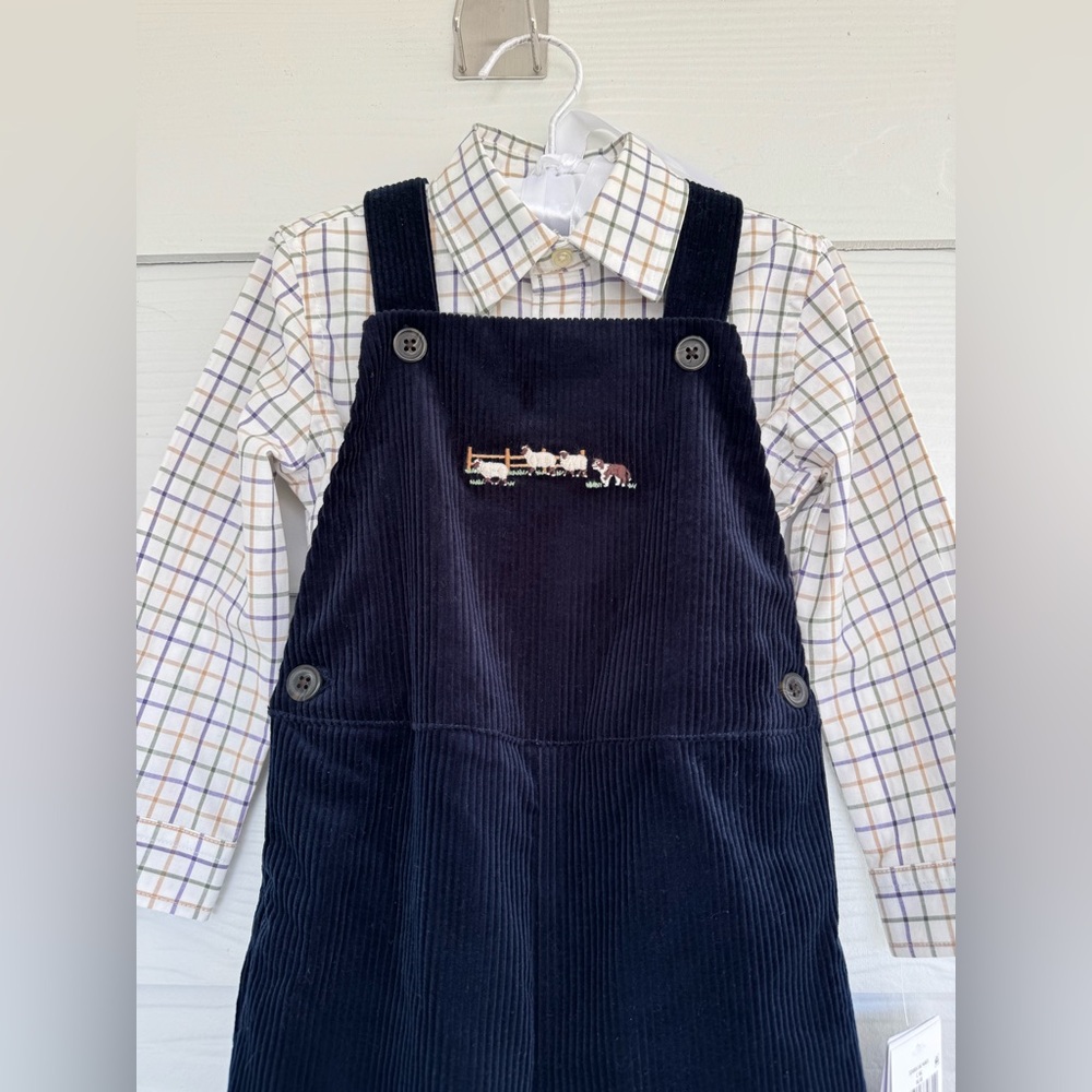 Ralph Lauren Baby Boys 2pc Corduroy Overalls Outfit Sheep Embroidery 24M NWT - Picture 2 of 14